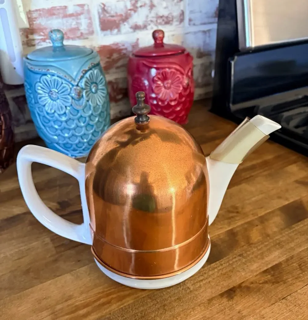 Copper Tea Cozy. Dome Cover with Knob. Teapot Cover